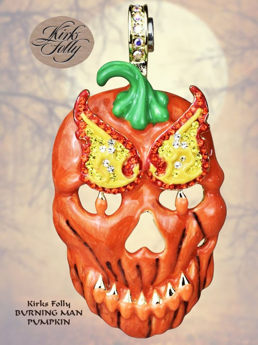 𝑲𝒊𝒓𝒌𝒔 𝑭𝒐𝒍𝒍𝒚 𝐁𝐔𝐑𝐍𝐈𝐍𝐆 𝐌𝐀𝐍 Pumpkin Magnetic Enhancer (Goldtone)